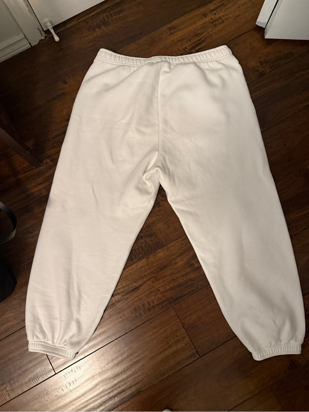 Aritzia White Elastic-Waist Track Joggers